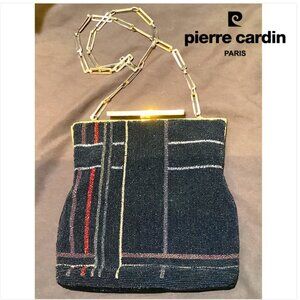 1960s-70s Pierre Cardin Couture Deco beaded purse, gold chain, in perfect shape
